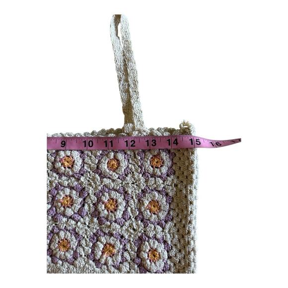 ZARA Crochet Daisy Floral Crop Top Multicolor Knit Boho Festival Tank XS - Picture 6 of 7